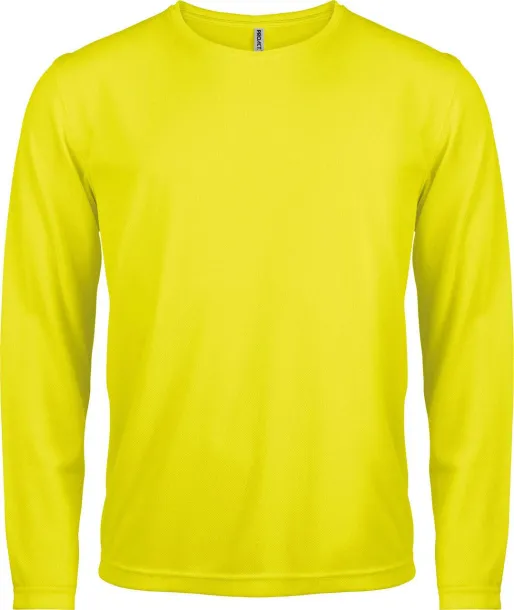  MEN'S LONG-SLEEVED SPORTS T-SHIRT - Proact Fluorescent Yellow