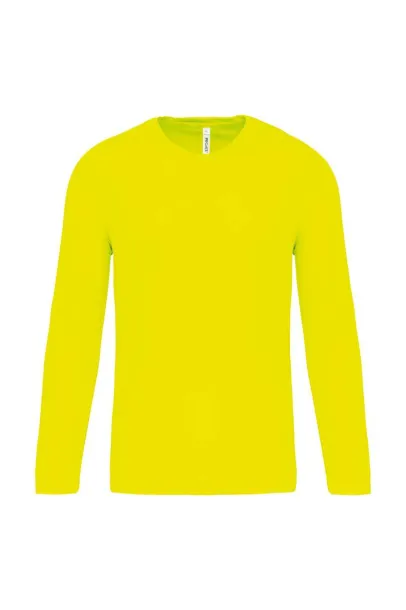  MEN'S LONG-SLEEVED SPORTS T-SHIRT - Proact Fluorescent Yellow