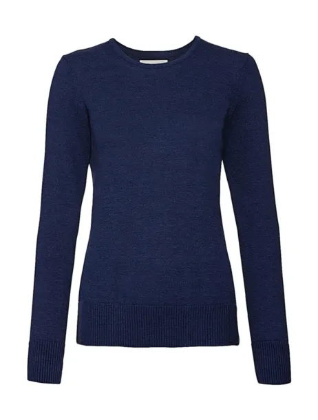  Ženski pleteni pulover s okruglim izrezom, 275 g/m² - Russell Collection Denim Marl