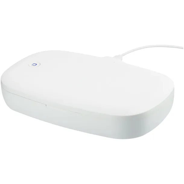 Capsule UV smartphone sanitizer with 5W wireless charging pad White
