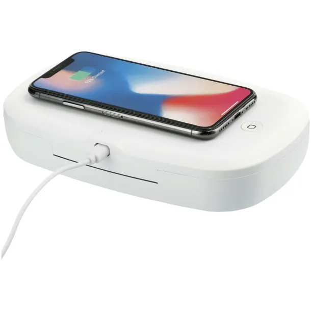 Capsule UV smartphone sanitizer with 5W wireless charging pad - Avenue White