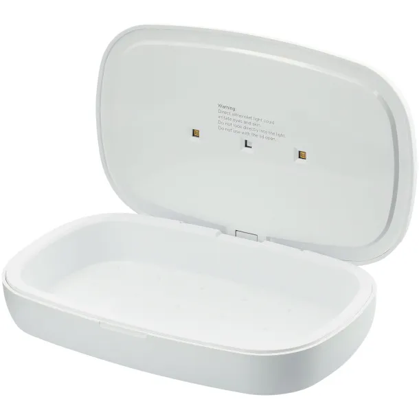 Capsule UV smartphone sanitizer with 5W wireless charging pad White