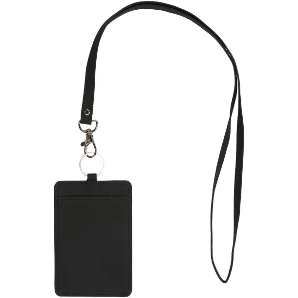 Eye-d heathered badge holder with lanyard - Bullet Grey Solid black