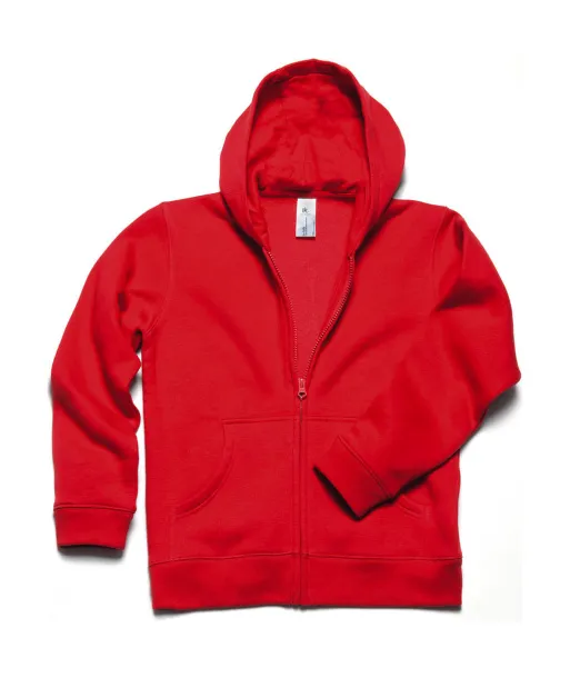  Hooded Full Zip/kids Sweat - B&C Crvena