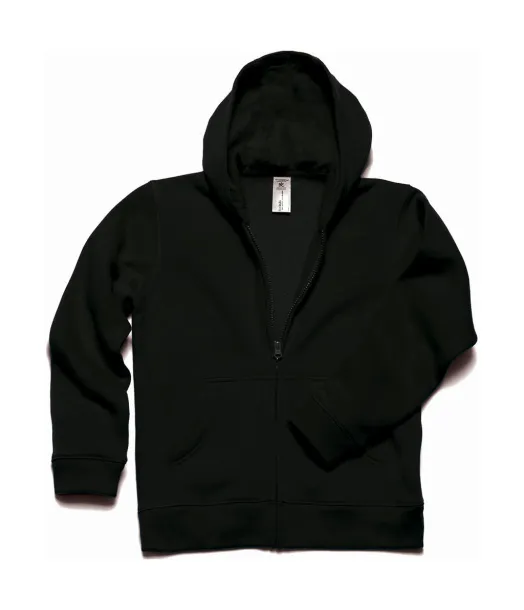  Hooded Full Zip/kids Sweat - B&C Black