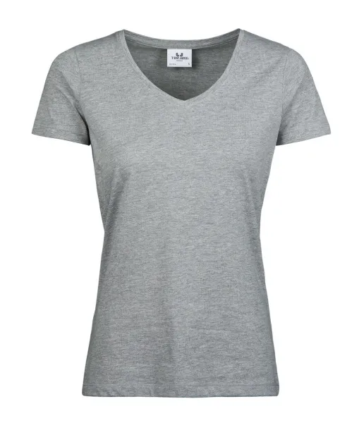  Women's Luxury V-Neck Tee - Tee Jays Heather Grey