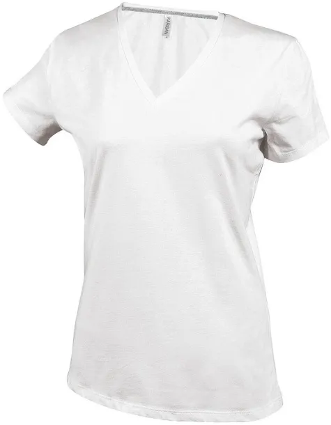  LADIES' SHORT-SLEEVED V-NECK T-SHIRT - Kariban White