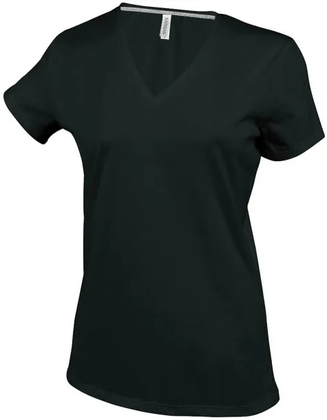  LADIES' SHORT-SLEEVED V-NECK T-SHIRT - Kariban Black