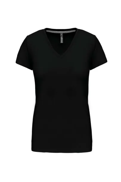  LADIES' SHORT-SLEEVED V-NECK T-SHIRT - Kariban Black