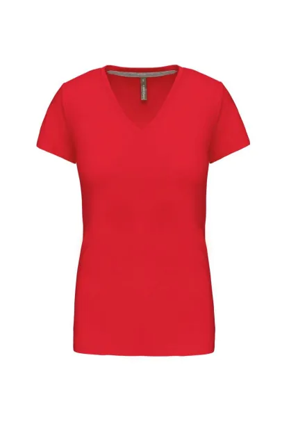  LADIES' SHORT-SLEEVED V-NECK T-SHIRT - Kariban Red