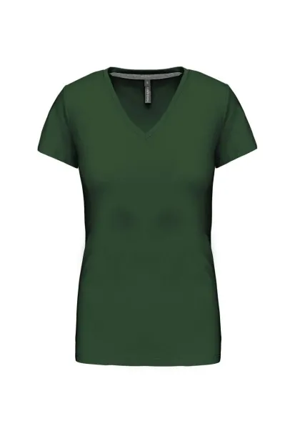  LADIES' SHORT-SLEEVED V-NECK T-SHIRT - Kariban Šumski zelena