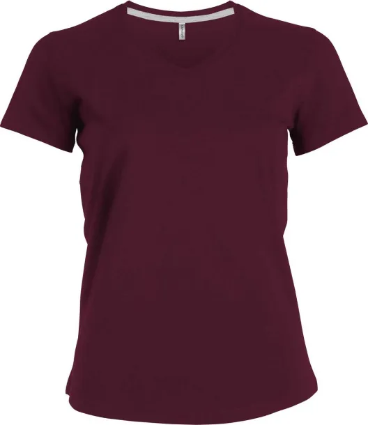  LADIES' SHORT-SLEEVED V-NECK T-SHIRT - Kariban Wine