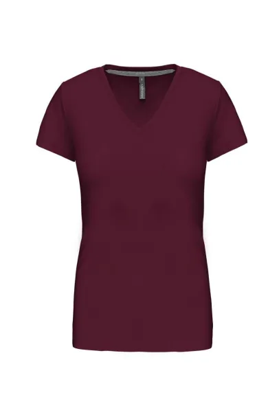  LADIES' SHORT-SLEEVED V-NECK T-SHIRT - Kariban Wine