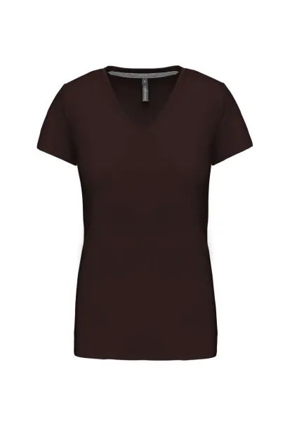  LADIES' SHORT-SLEEVED V-NECK T-SHIRT - Kariban Chocolate