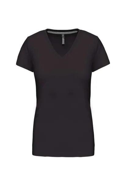  LADIES' SHORT-SLEEVED V-NECK T-SHIRT - Kariban Tamno siva