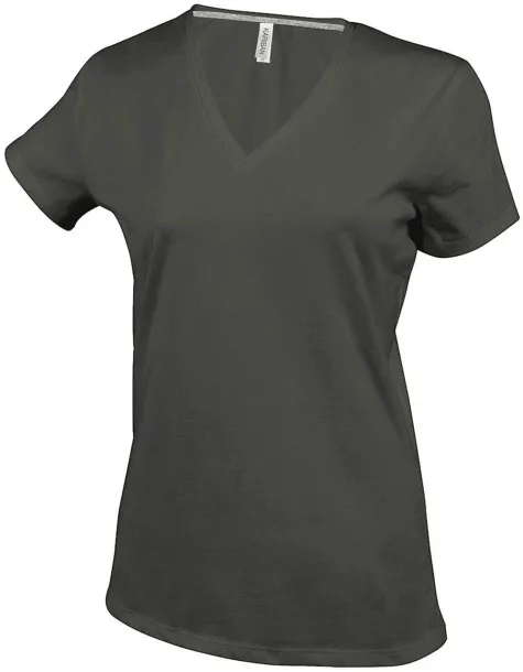  LADIES' SHORT-SLEEVED V-NECK T-SHIRT - Kariban Tamno Kahki