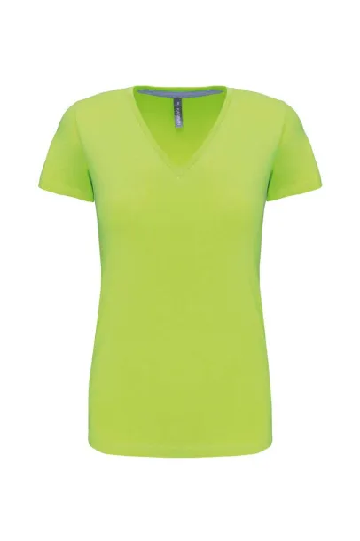  LADIES' SHORT-SLEEVED V-NECK T-SHIRT - Kariban Lime