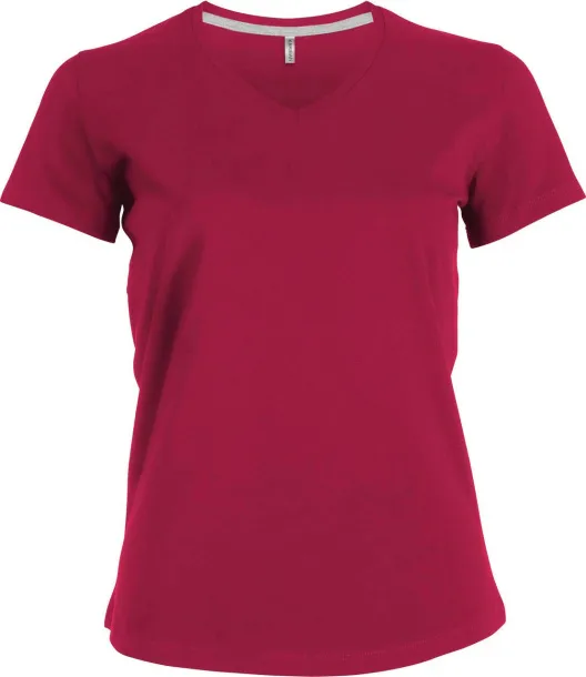  LADIES' SHORT-SLEEVED V-NECK T-SHIRT - Kariban Fuchsia