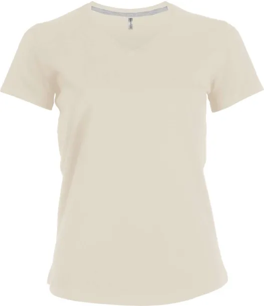  LADIES' SHORT-SLEEVED V-NECK T-SHIRT - Kariban Pjesak smeđa