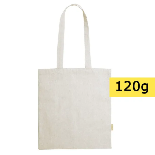  Recycled cotton shopping bag, 120 g/m2 beige