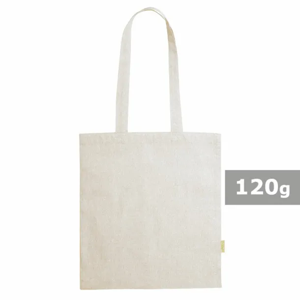  Recycled cotton shopping bag, 120 g/m2 beige