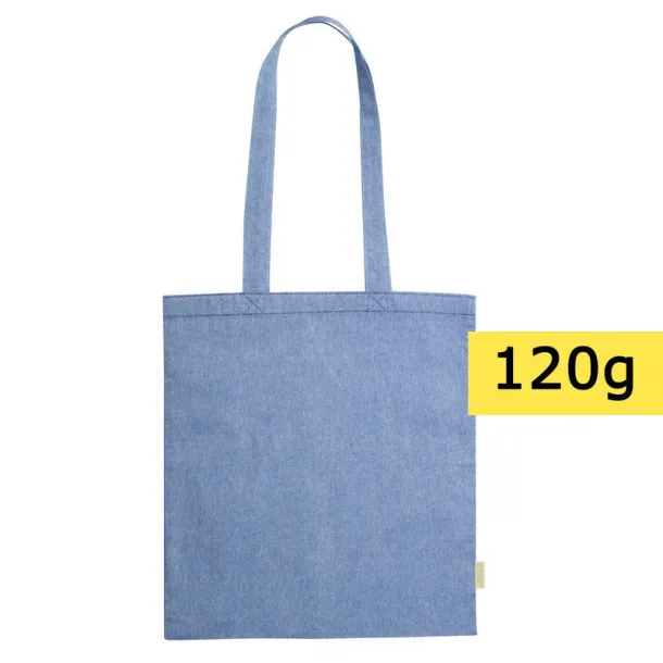  Recycled cotton shopping bag, 120 g/m2 blue