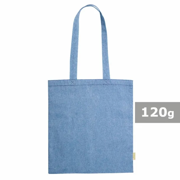  Recycled cotton shopping bag, 120 g/m2 blue