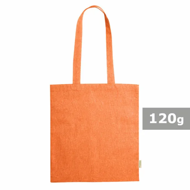  Recycled cotton shopping bag, 120 g/m2 orange