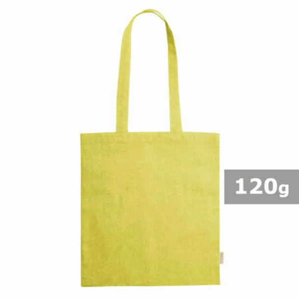  Recycled cotton shopping bag, 120 g/m2 yellow