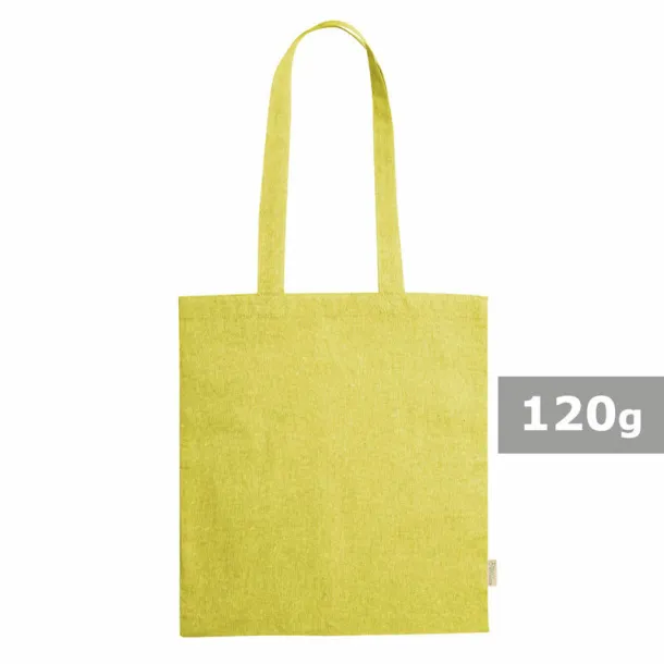  Recycled cotton shopping bag, 120 g/m2 yellow