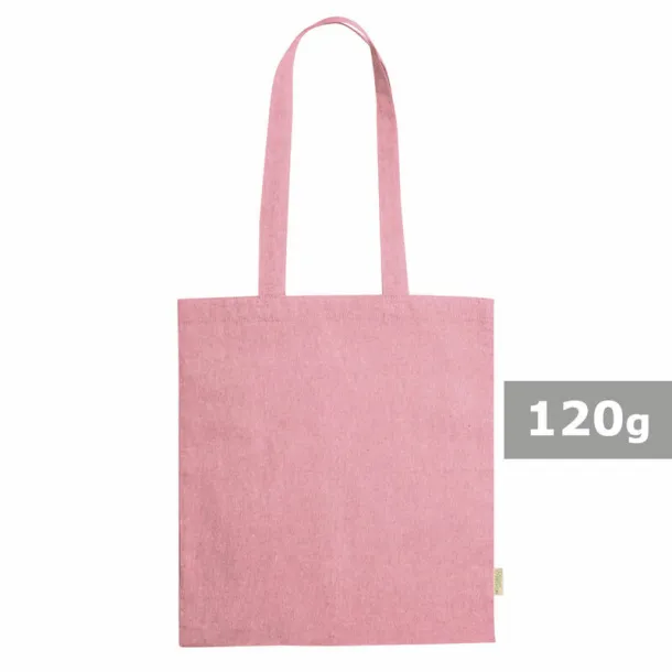  Torba za kupovinu od recikliranog pamuka, 120 g/m2 pink