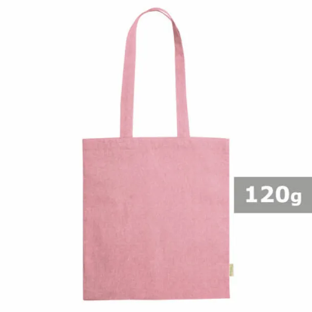  Torba za kupovinu od recikliranog pamuka, 120 g/m2 pink