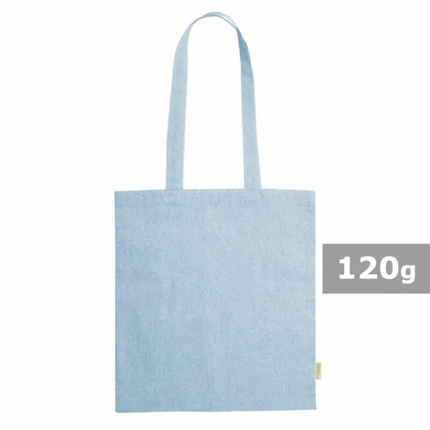  Recycled cotton shopping bag, 120 g/m2 light blue