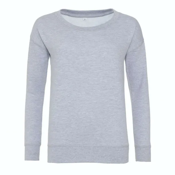  WOMEN'S FASHION SWEAT - Just Hoods Heather Grey