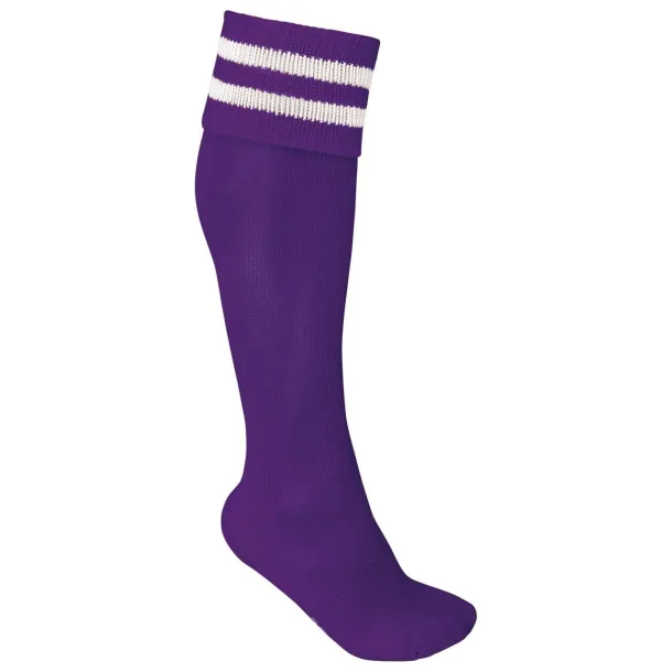  Sportske čarape s prugama - Proact Sporty Purple Bijela