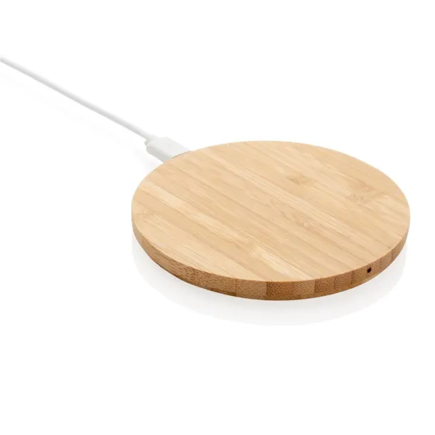  FSC® certified bamboo 5W wireless charger round - XD Collection Brown 