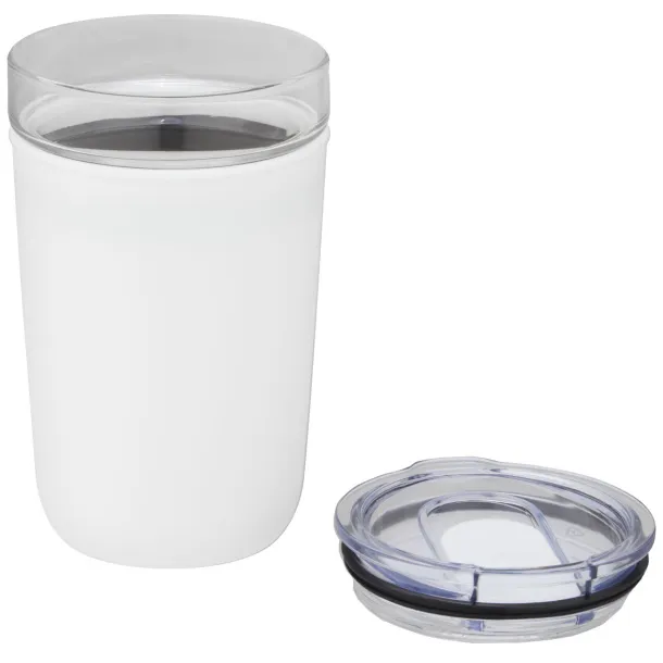 Bello 420 ml glass tumbler with recycled plastic outer wall - Unbranded White