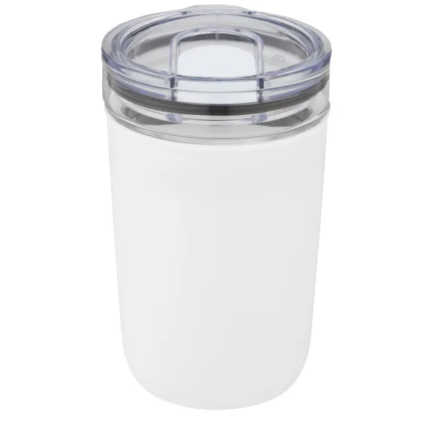 Bello 420 ml glass tumbler with recycled plastic outer wall - Unbranded White