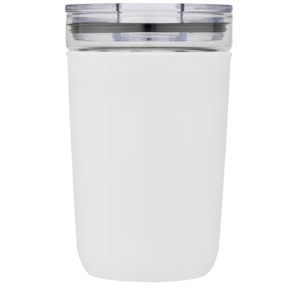 Bello 420 ml glass tumbler with recycled plastic outer wall - Unbranded White