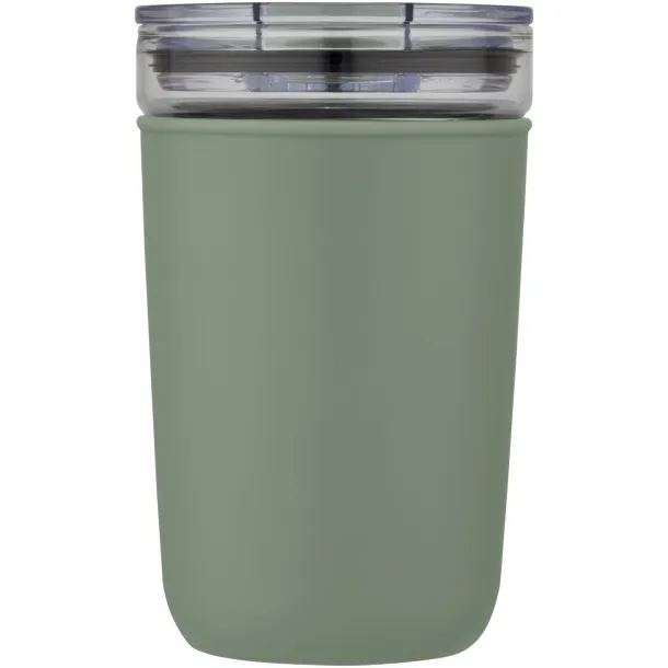 Bello 420 ml glass tumbler with recycled plastic outer wall Heather green