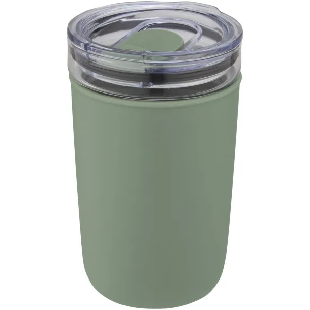 Bello 420 ml glass tumbler with recycled plastic outer wall - Unbranded Heather green