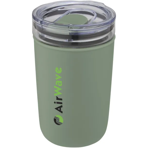 Bello 420 ml glass tumbler with recycled plastic outer wall Heather green