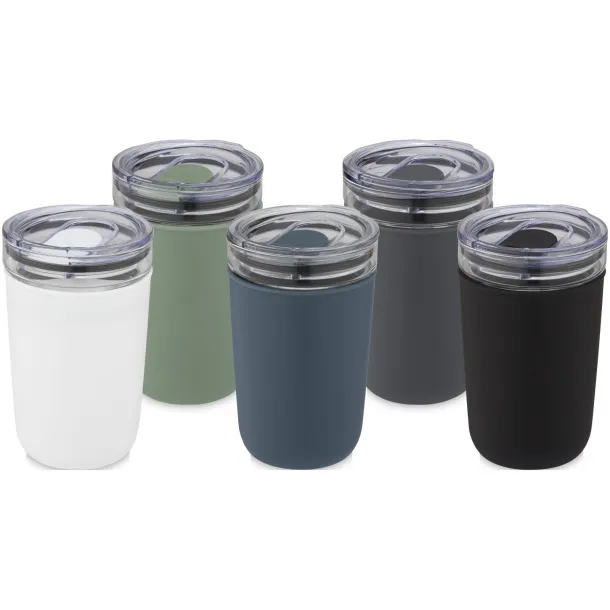 Bello 420 ml glass tumbler with recycled plastic outer wall Heather green