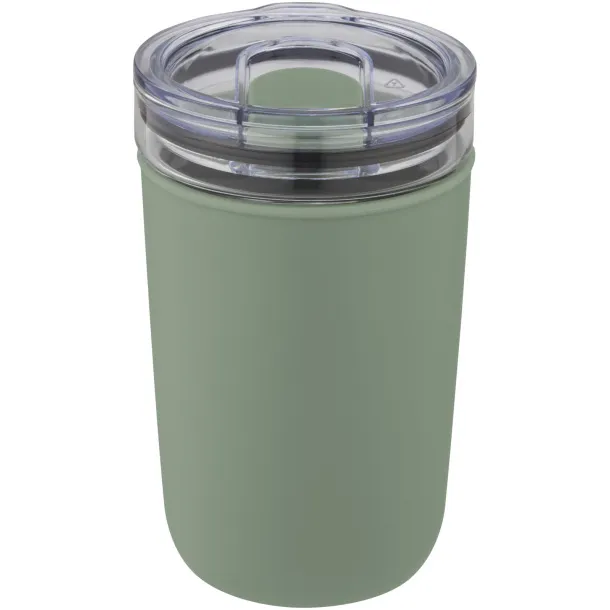 Bello 420 ml glass tumbler with recycled plastic outer wall Heather green