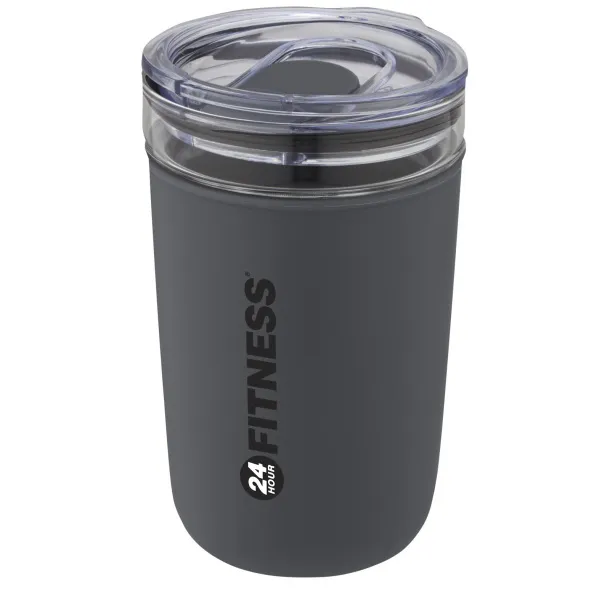 Bello 420 ml glass tumbler with recycled plastic outer wall Grey