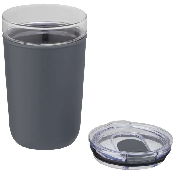 Bello 420 ml glass tumbler with recycled plastic outer wall Grey