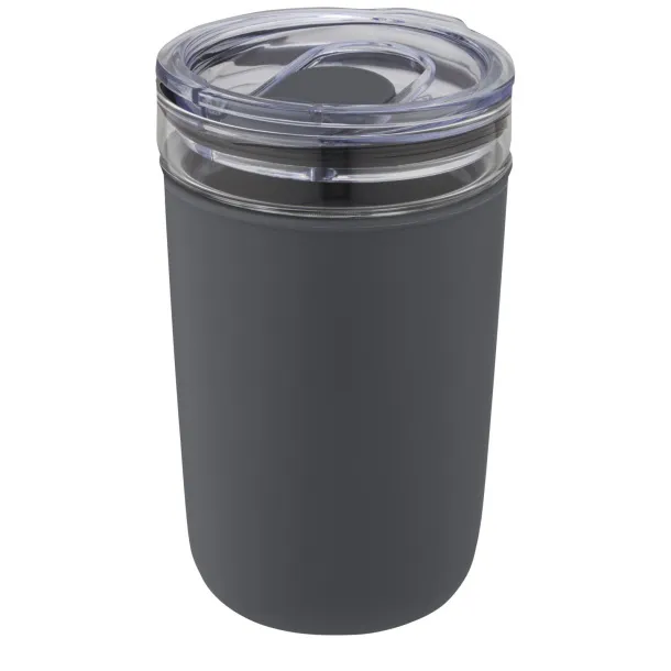 Bello 420 ml glass tumbler with recycled plastic outer wall Grey