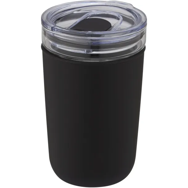 Bello 420 ml glass tumbler with recycled plastic outer wall Solid black