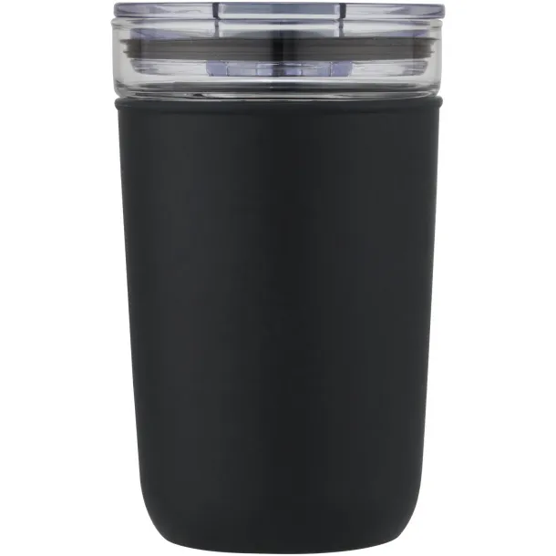 Bello 420 ml glass tumbler with recycled plastic outer wall Solid black