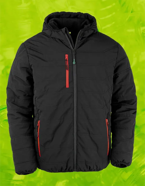  Black Compass Padded Winter Jacket - Result Recycled Black Crvena